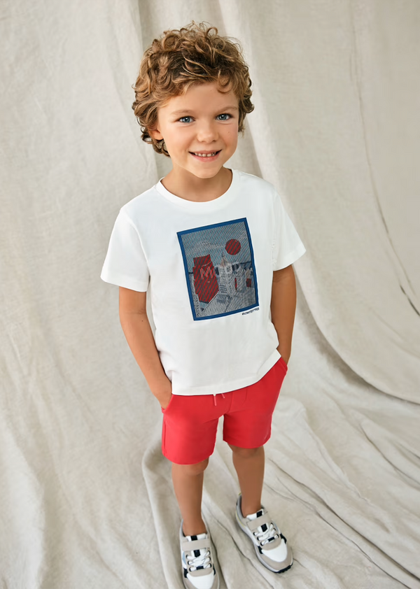 Boys french terry shorts - Watermelon red
