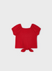 Girls ribbed t-shirt - Red