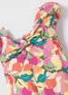 Girl Printed Crepe Jumpsuit - Fuchsia