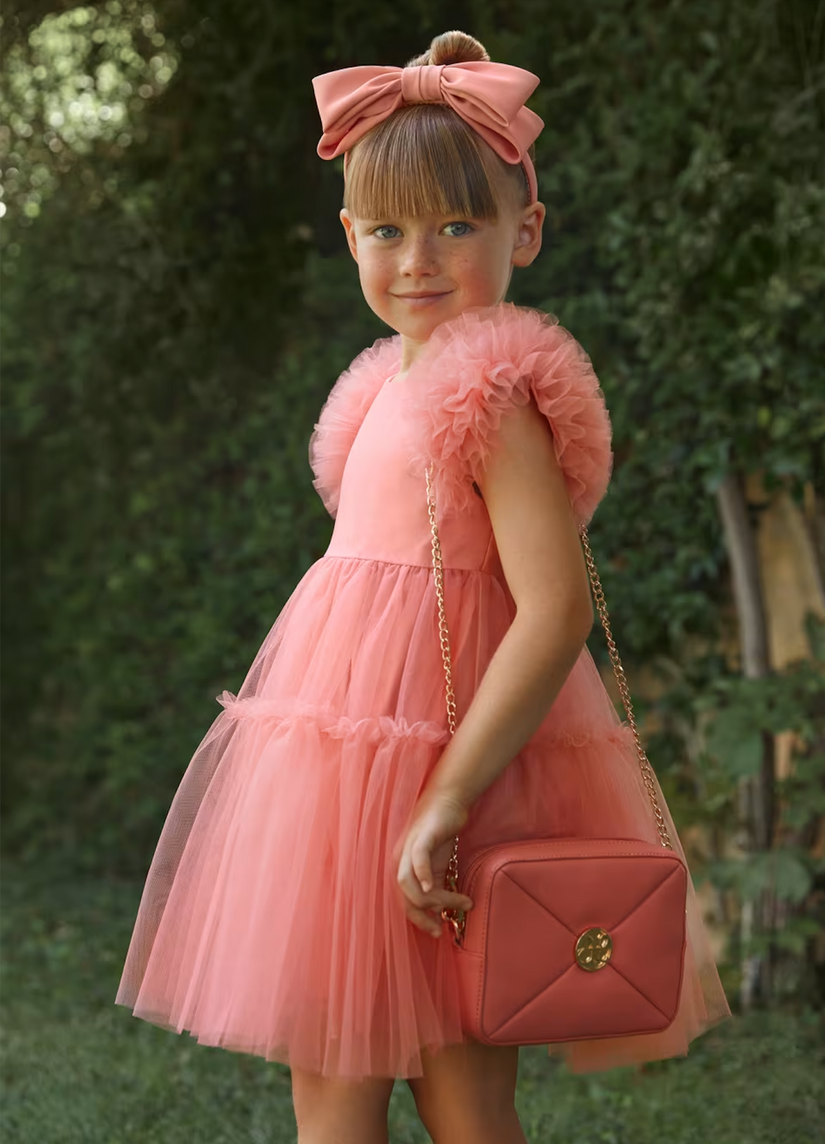 Girl Tulle Dress - Salmon