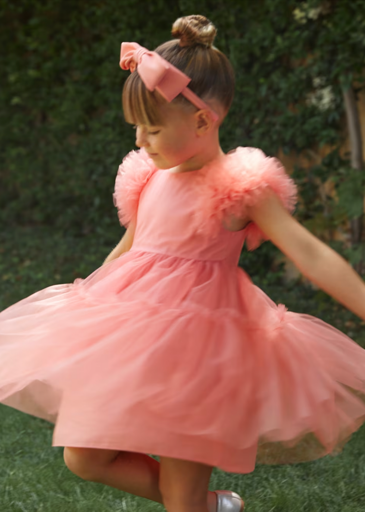 Girl Tulle Dress - Salmon