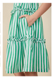 Girls Ruffle Trimmed Poplin Stripe Dress - PINK