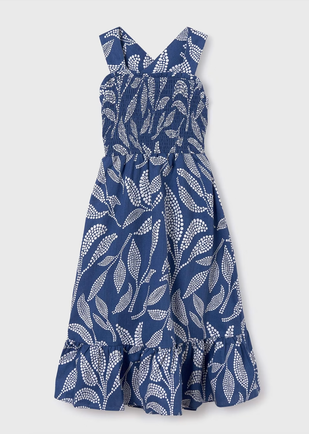 Girls printed midi dress - cobalt