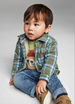 Lined overshirt for baby - Forest