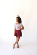 Burgundy Rose - Tiered Ruffle Skirt