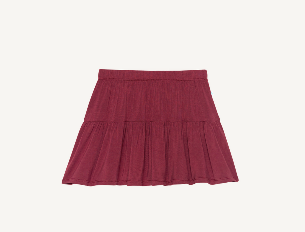 Burgundy Rose - Tiered Ruffle Skirt