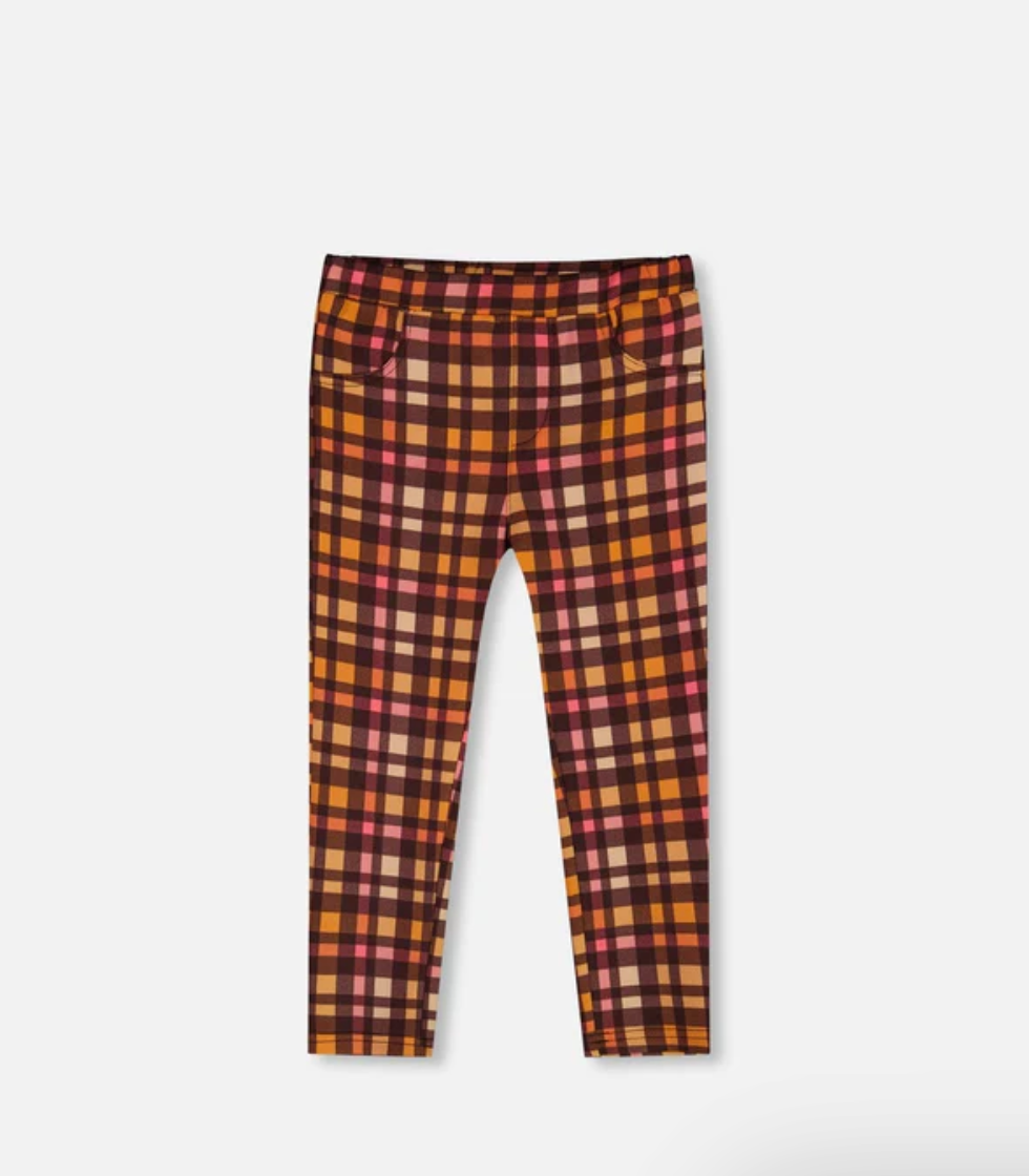 Milano Treggings Plaid Magenta And Brown