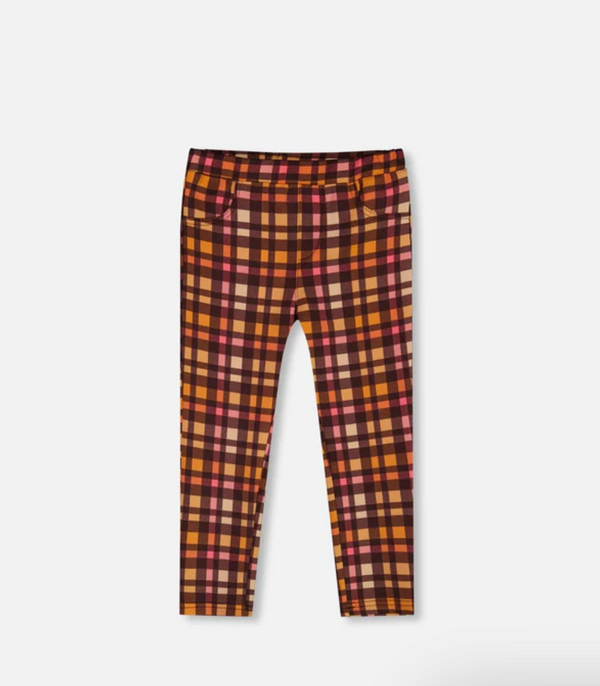 Milano Treggings Plaid Magenta And Brown