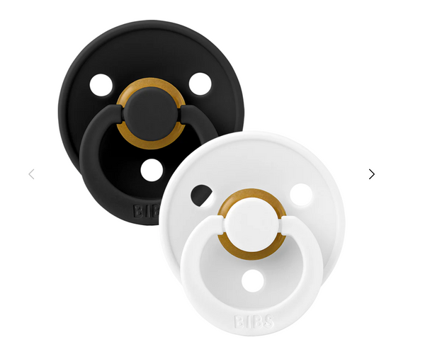 BIBS Colour 2 PACK Black/White Round