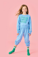 Happy Faces Bright Blue Basic Sweatpants