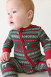 Holiday Fair Isle - Footie Zippered One Piece