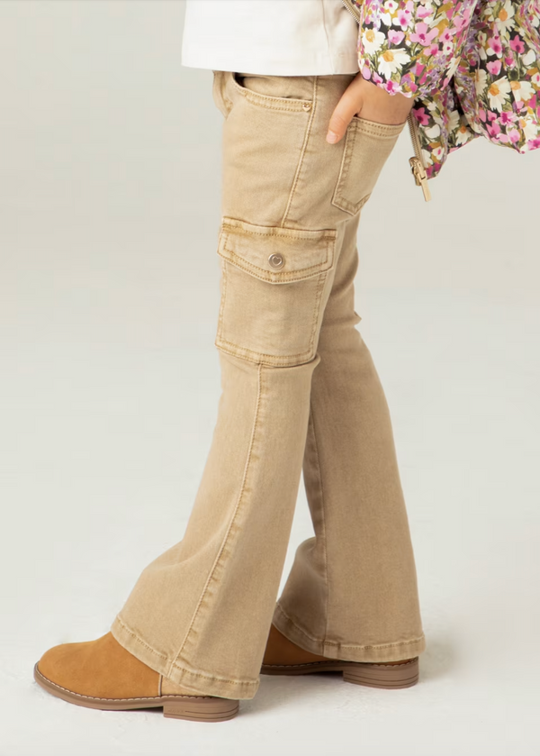 Girl Flared Pants with Pockets 4534