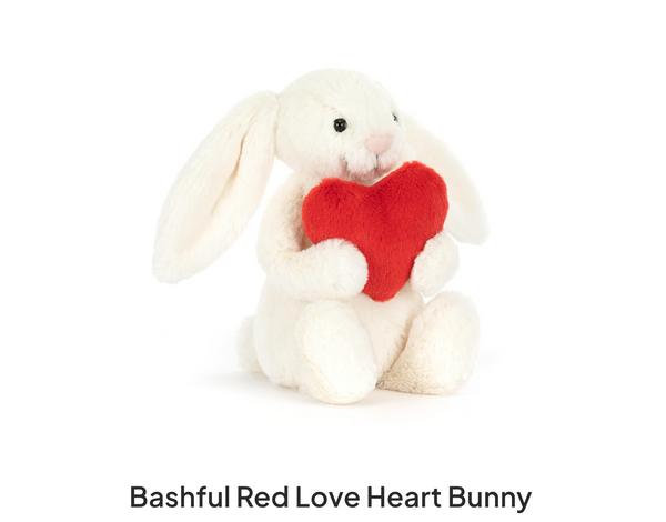 Bashful Red Love Heart Bunny