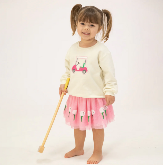 Oversize Sweatshirt with Applique - Golf Cart French Terry