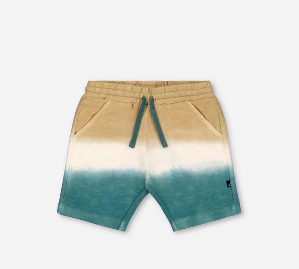 French Terry Short Gradient Beige And Teal