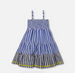 Smocked Seersucker Peasant Dress Blue And White Striped
