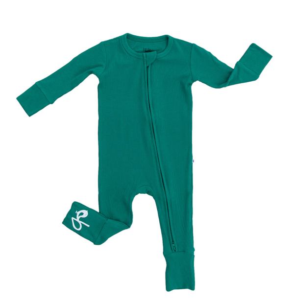 Pine Ribbed Convertible Romper PREEMIE