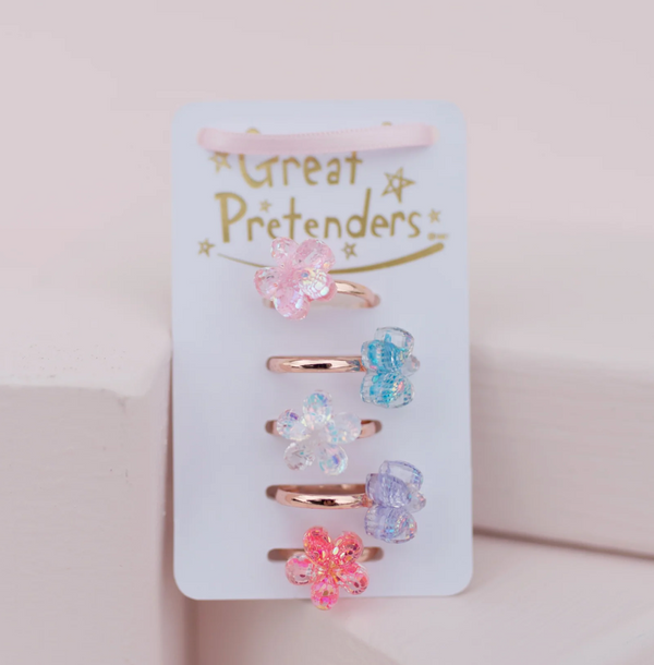 Boutique Shimmer Flower Rings