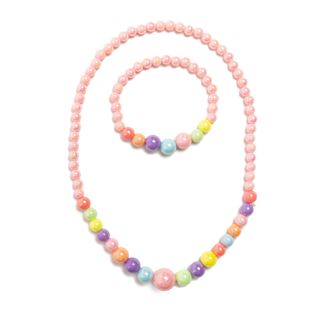 Pearly Pastel Necklace and Bracelet Set