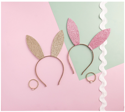 Glitter Bunny Headband & Bracelet Set