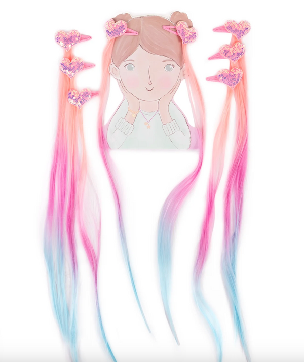 Hollywood Hearts Hair Extensions, Pastel