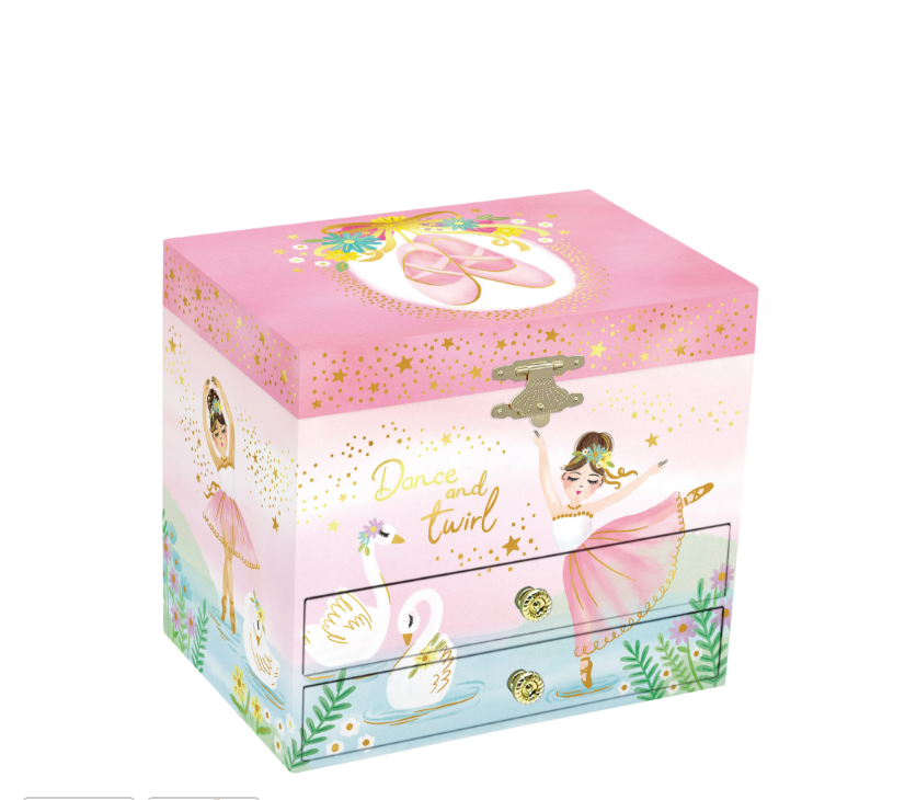 Ballerina Musical Jewelry Box 2-Drawer