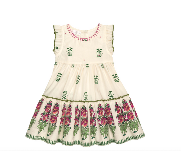 Ivory Block Print Dress