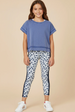 Girls Open Tulip Back Washed Knit Tee - BLUE