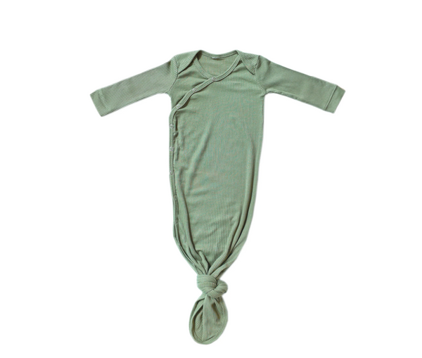 Clover Rib Knit Newborn Knotted Gown