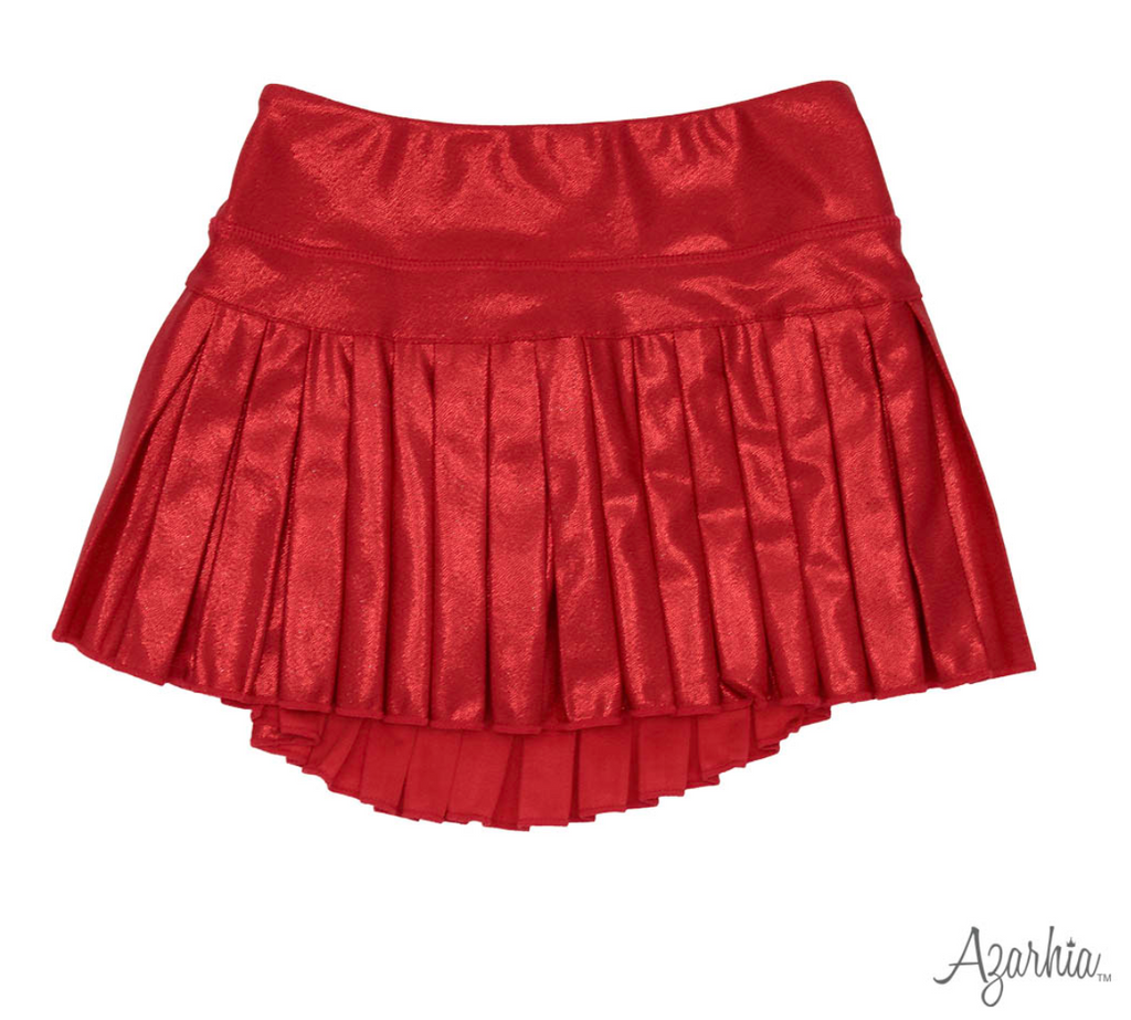 Mini Pleated Skort in Red Shimmer