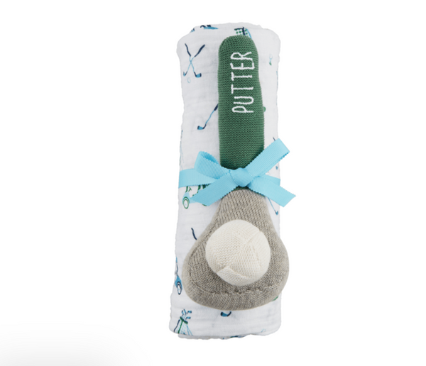 Boy Golf Swaddle And Rattle SetBoy Golf Swaddle And Rattle Set