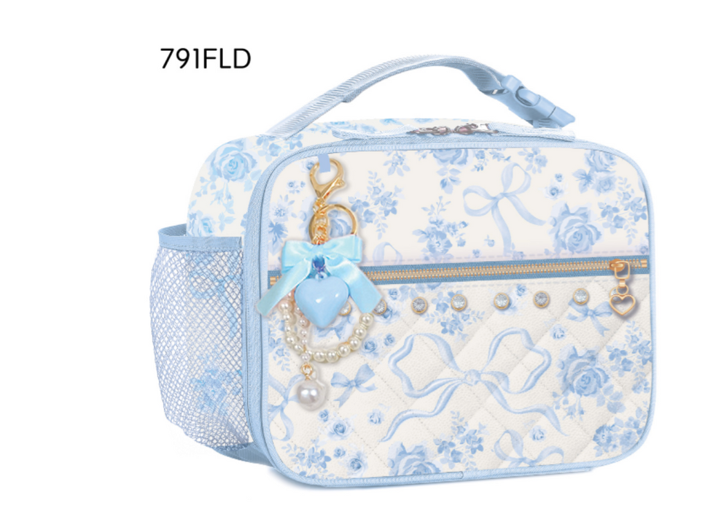 Insulated Lunch Bag, Floral Blue