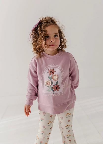 BOXY SWEATSHIRT - CROCHET FLOWER