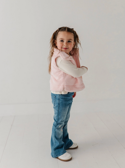 Babysprouts Girl's Fur Vest - light pink