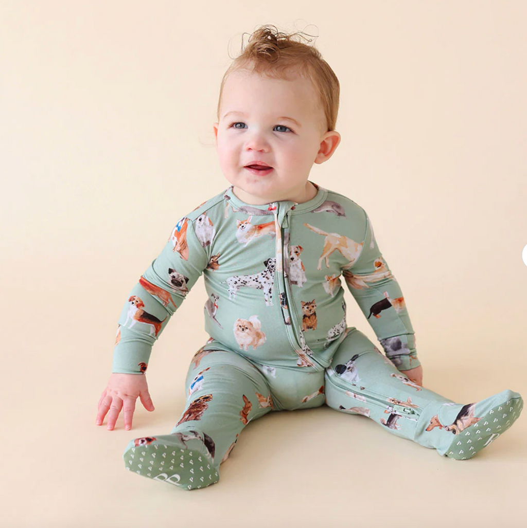 Posh Puppies - Footie Zippered One Piece