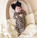 Lana Leopard Footie Ruffled Zippered One Piece