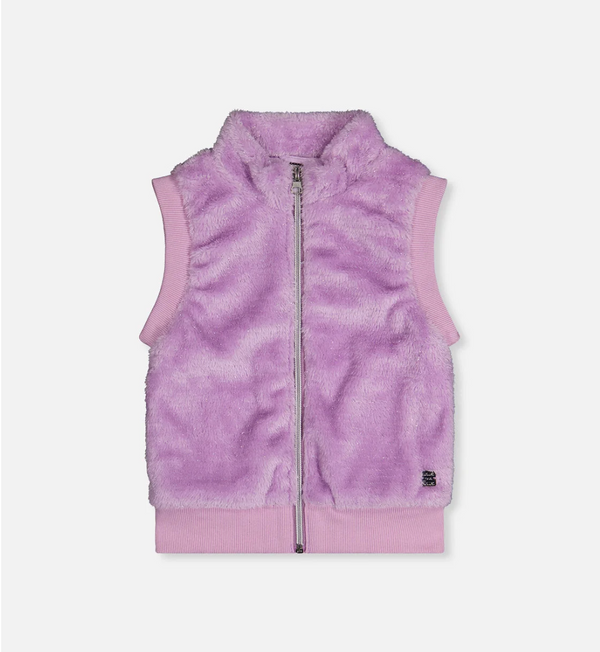 Faux Fur Sleeveless Vest Violet