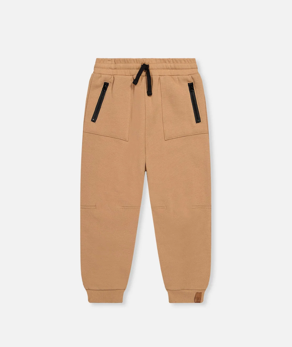 Fleece Sweatpants With Pockets Brown Tannin