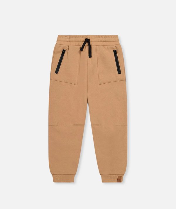 Fleece Sweatpants With Pockets Brown Tannin