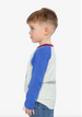 Raglan T-Shirt Heather Grey, Red And Blue