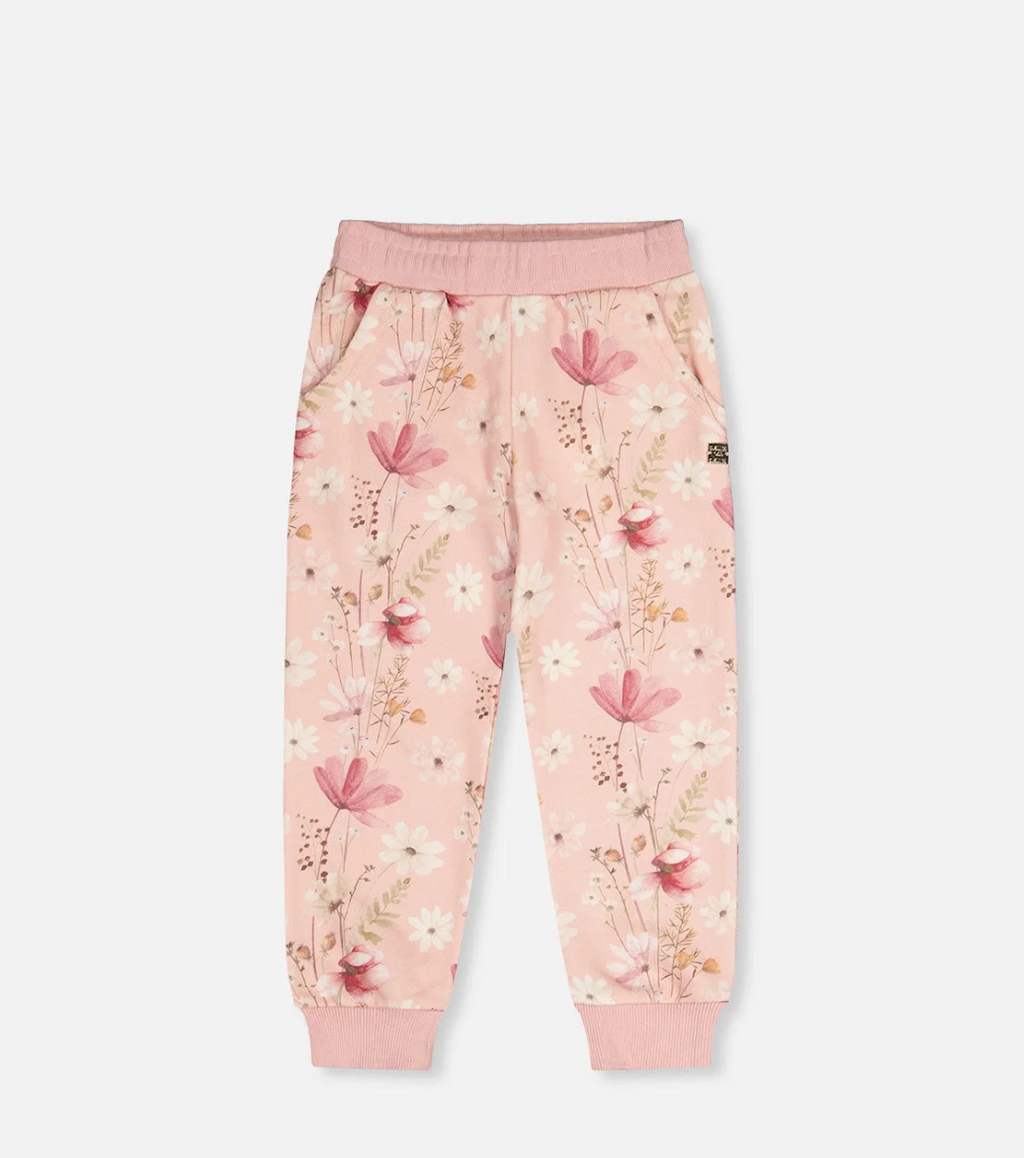 Sweatpants Pink Printed Flowers