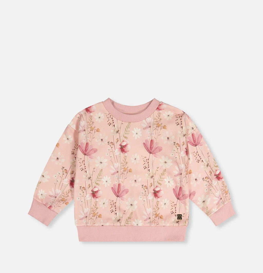 Sweatshirt Pink Printed Flowers