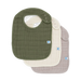 Cotton Muslin Classic Bib 3 Pack - Fern 2