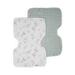 Organic Cotton Muslin Burp Cloth 2 Pack - Pencil Floral + White Sage