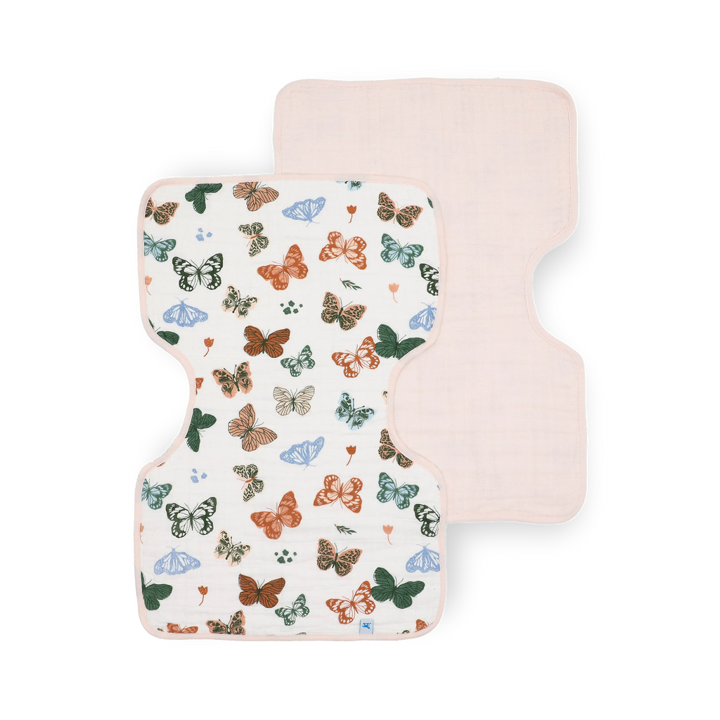 Cotton Muslin Burp Cloth 2 Pack - Butterflies