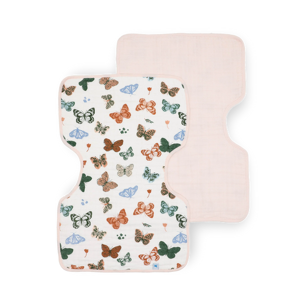 Cotton Muslin Burp Cloth 2 Pack - Butterflies