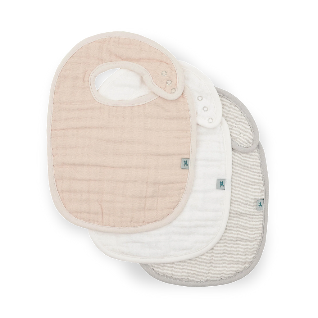 Organic Cotton Muslin Classic Bib 3 Pack - Rosie