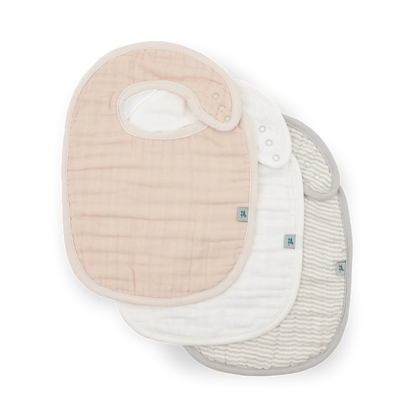 Organic Cotton Muslin Classic Bib 3 Pack - Rosie