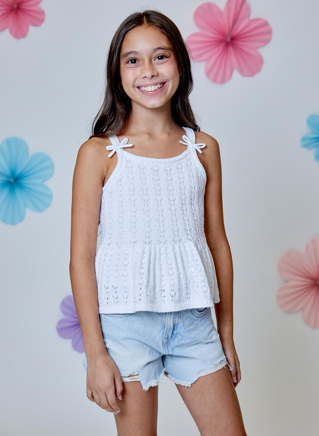 White peplum Tank