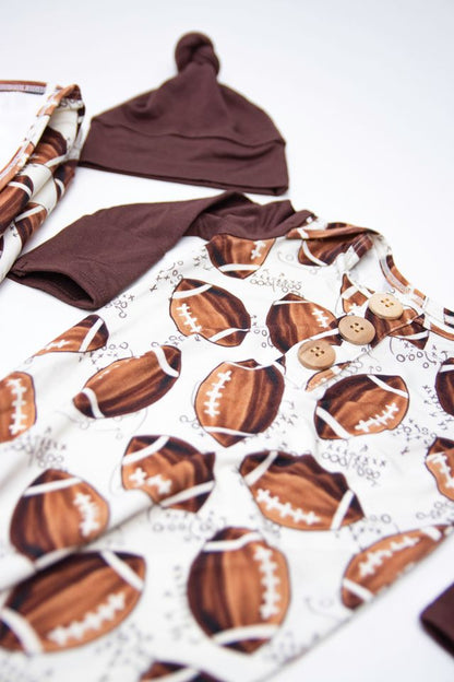 Tiny Tackle Knot Gown & Hat - NB